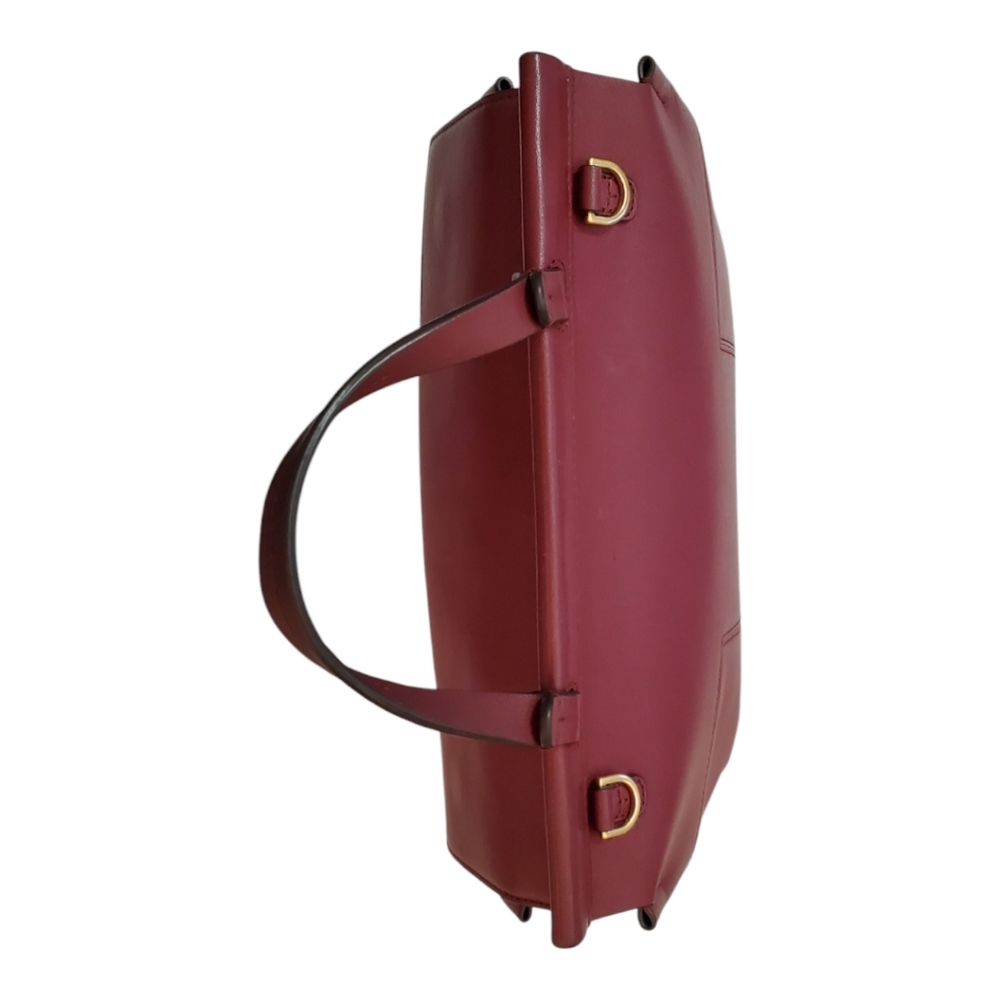 TORY BURCH New York Burgandy Leather Block-T Shoulder Crossbody Handbag - Picture 8 of 16